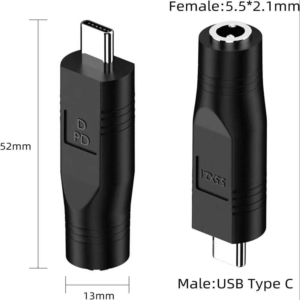 USB C Male To DC Female Power Cable Adapter 2