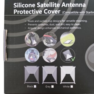 Starlink Mini silicone protective cover with suction cups box features and compatibility