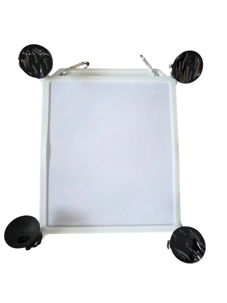 Starlink Mini silicone cover front view white with suction cups