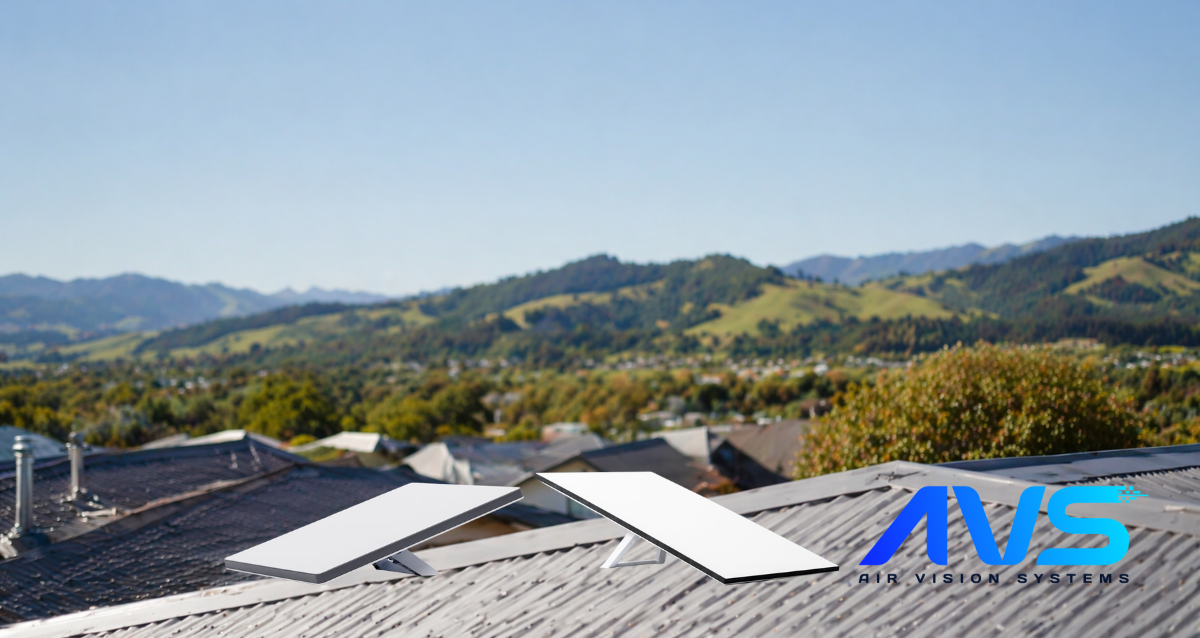 Starlink Gen 3 Standard and Starlink Mini terminals side by side on a New Zealand rooftop