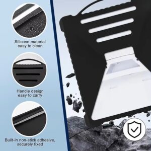 Starlink Mini silicone cover features including easy-clean material, carry handle, and non-stick adhesive