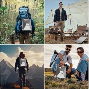 Grey silicone protective cover for Starlink Mini worn on backpack during hiking and camping