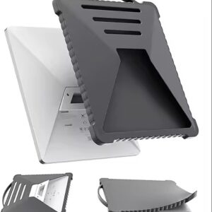 Grey silicone sleeve for Starlink Mini dish shown from multiple angles with carry handle