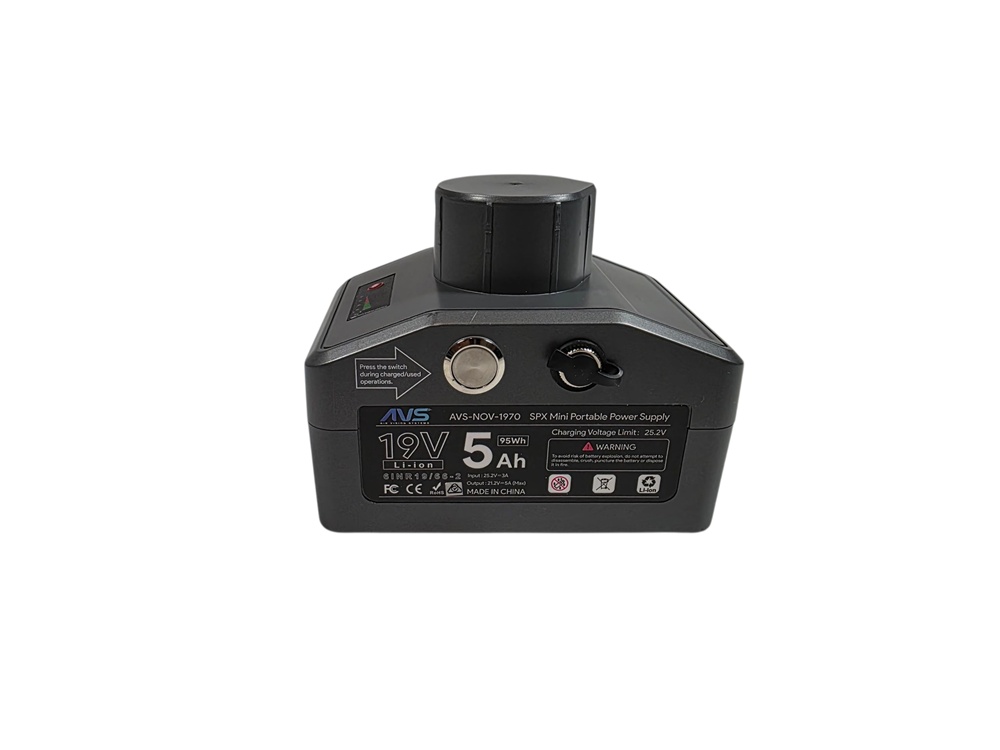 AVS Starlink Mini Portable Power Supply showing 19V 5Ah output matched directly to Starlink Mini