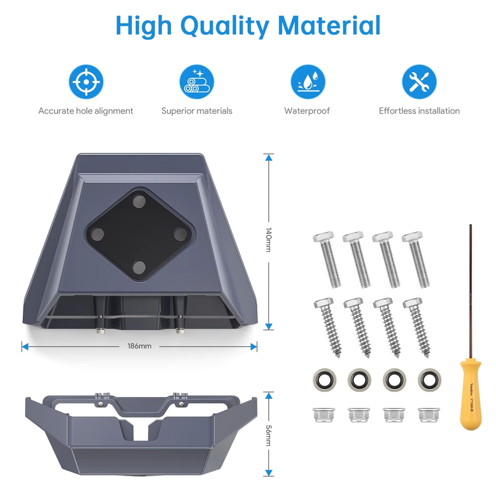 AVS Starlink Gen3 V4 Mobility Mount, dimensions and included hardware kit