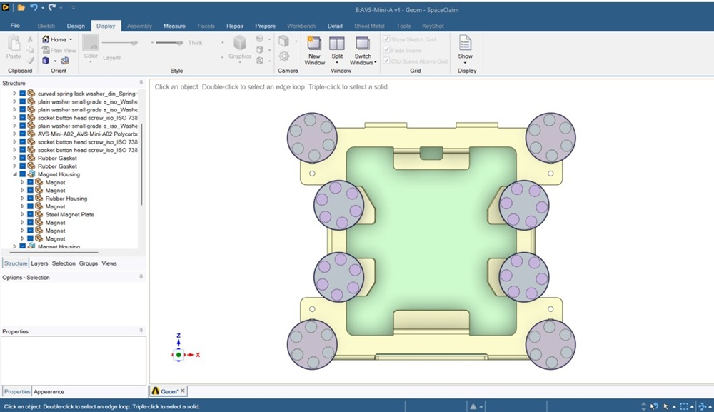 AVS magnetic Starlink mount 8-magnet configuration plan view ANSYS simulation