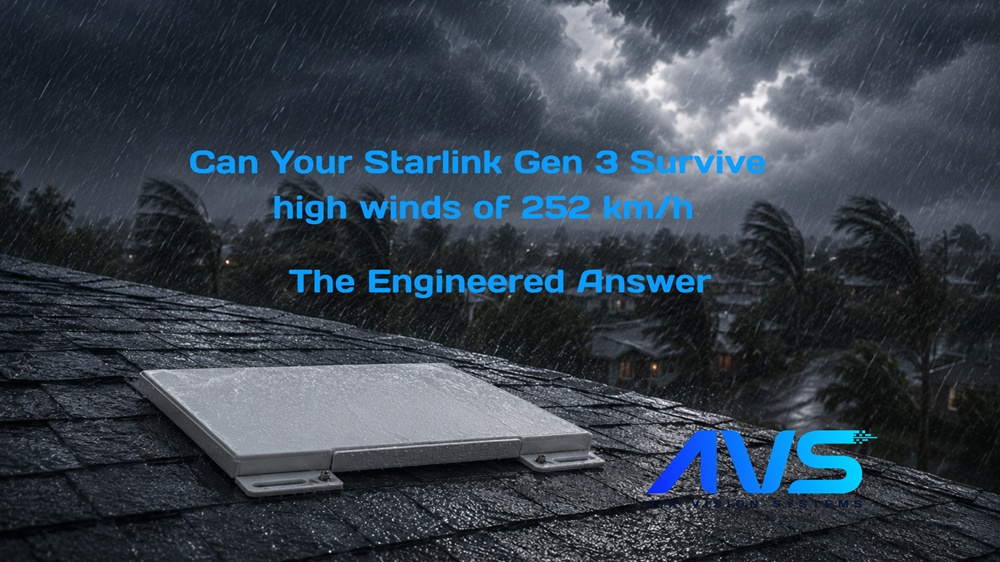 Air Vision Systems Starlink Gen 3 Mount engineered and tested to Category 5 hurricane wind speeds of 252 km/h