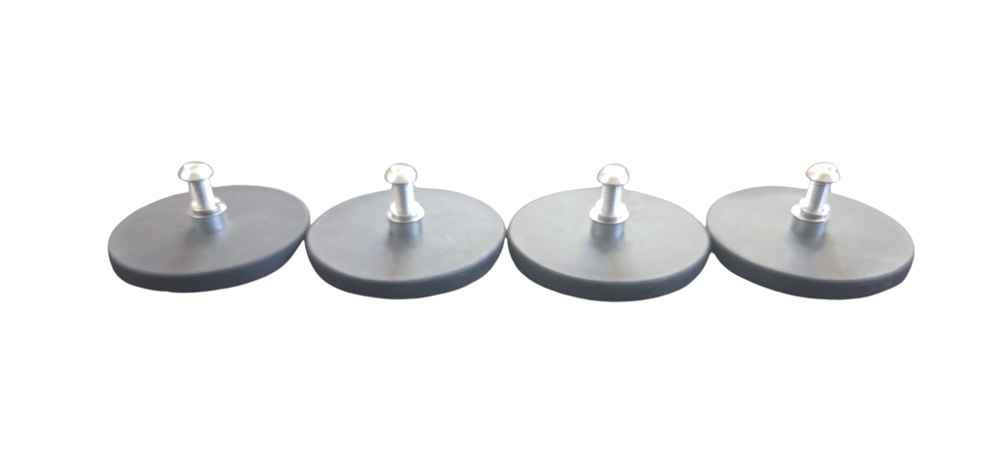 Side profile of Air Vision Systems 88mm mounting magnets showing bolt thread length