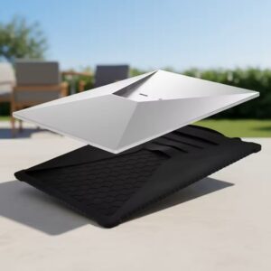 Air Vision Systems Starlink Gen 3 silicone cover lifted off dish showing honeycomb interior