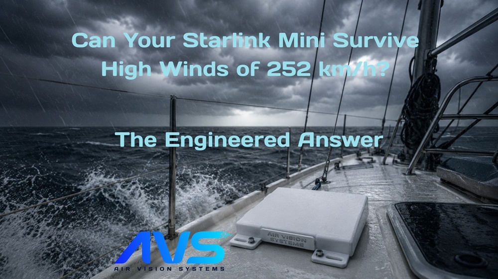 Air Vision Systems Starlink Mini Mount tested to Category 5 hurricane wind speeds of 252 km/h