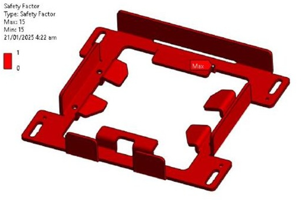 Fatigue safety factor above 10 across one billion load cycles for Starlink Mini Mount